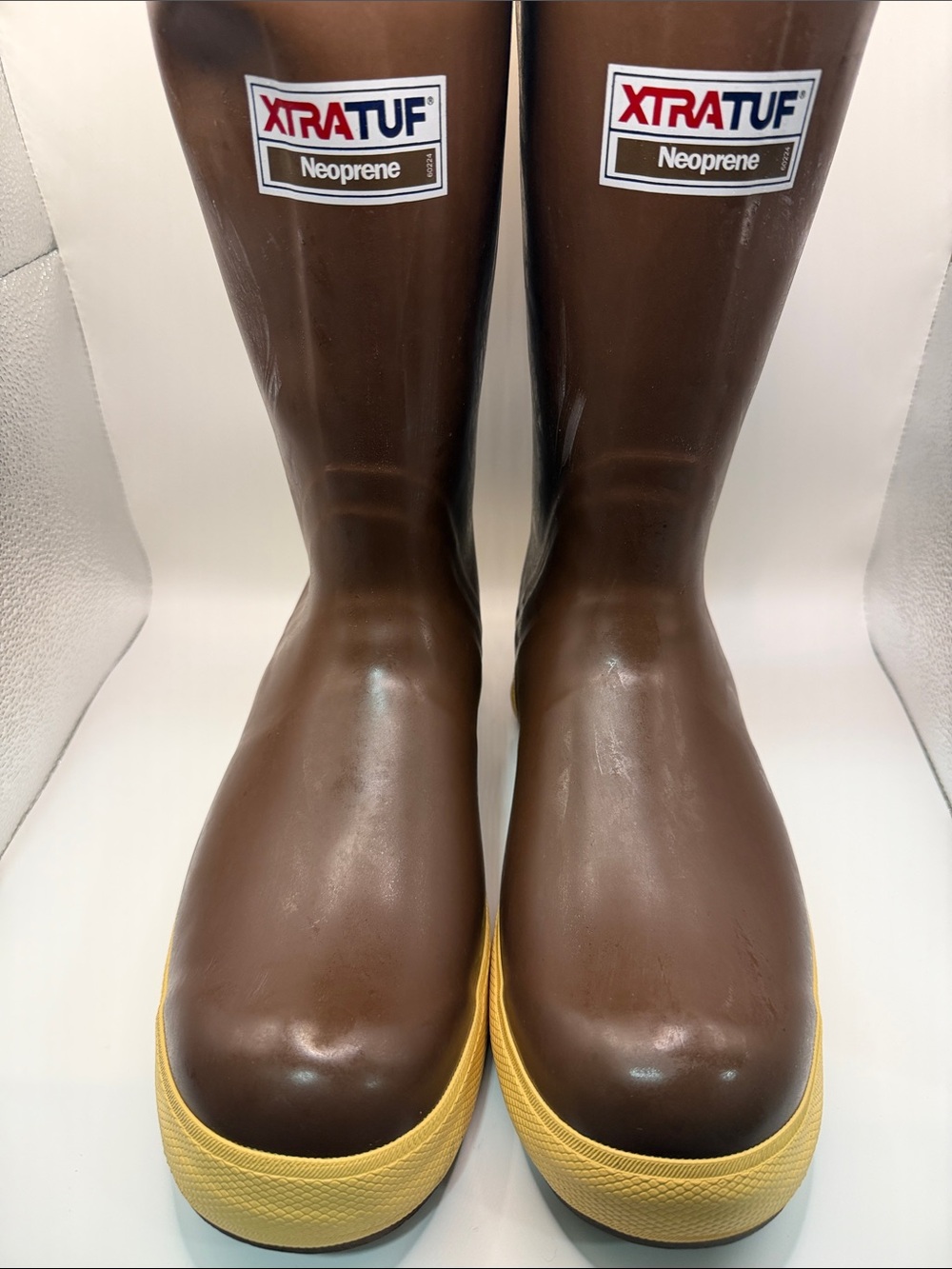 XTRATUF Men’s Brown Neoprene Rain & Snow Boots with Yellow Sole